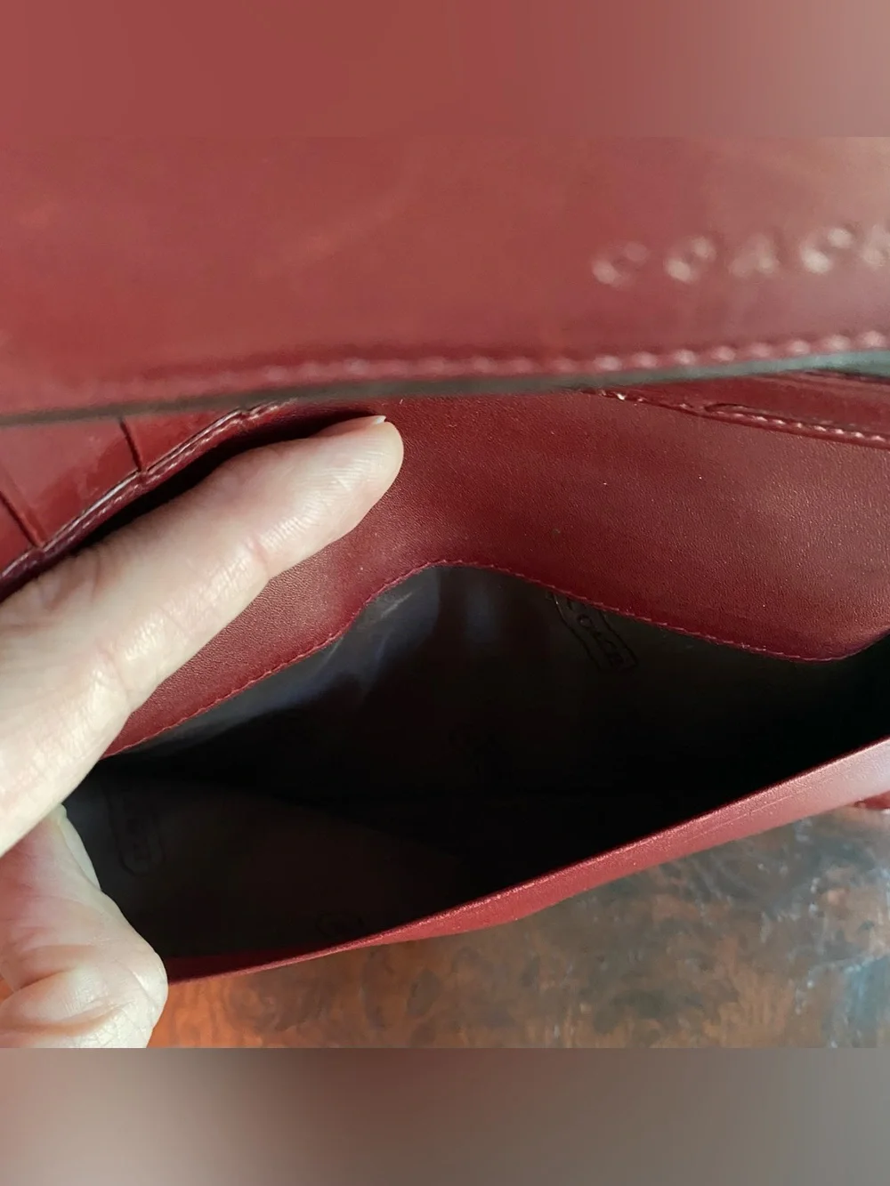 Coach Burgundy Leather Wallet Vintage with Matching Checkbook Cover